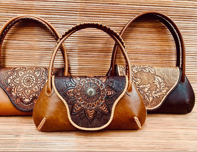 Genuine Hand-tooled leather bags