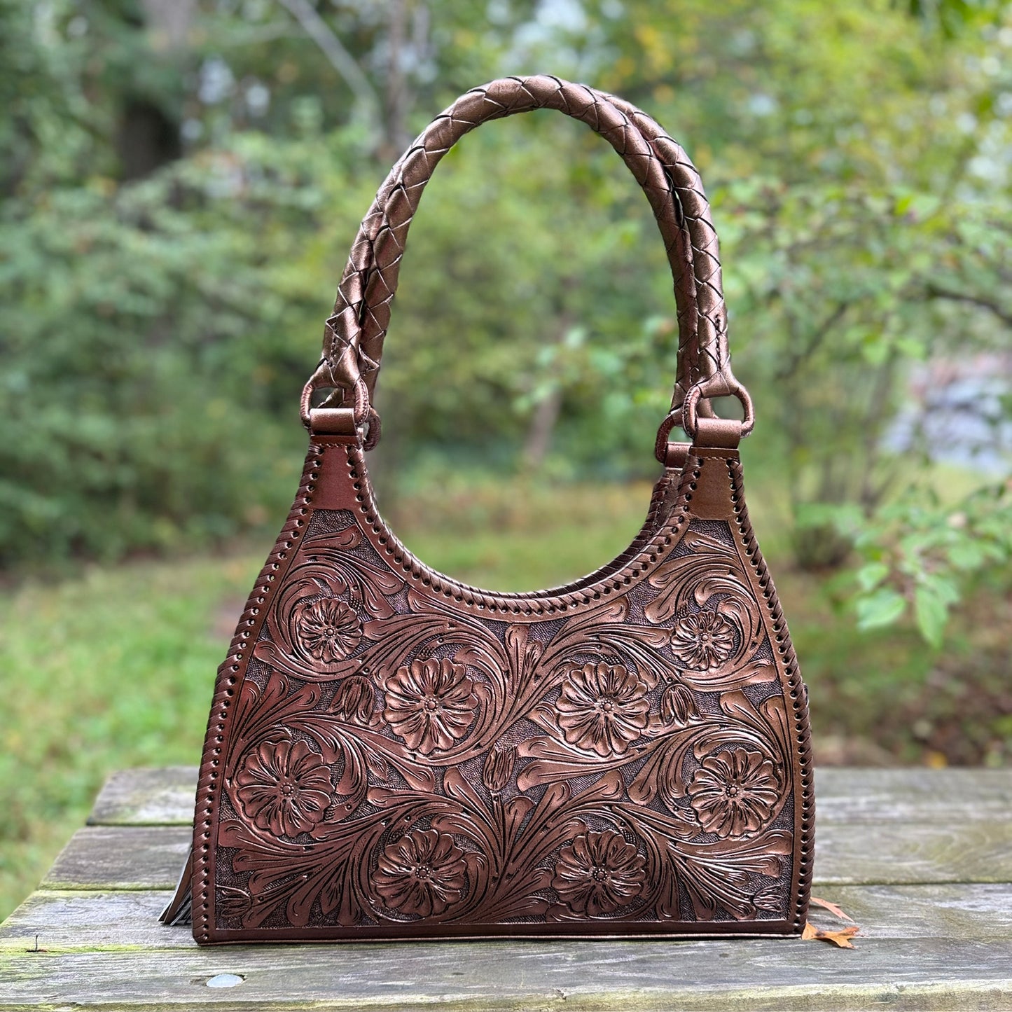 ALLE Hand-Tooled Leather Hobo Bag "LUNA" more Colors