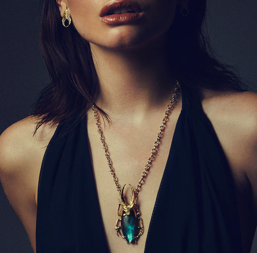 ALLE Escarabajo Labradorite Necklace - ALLE Handbags
