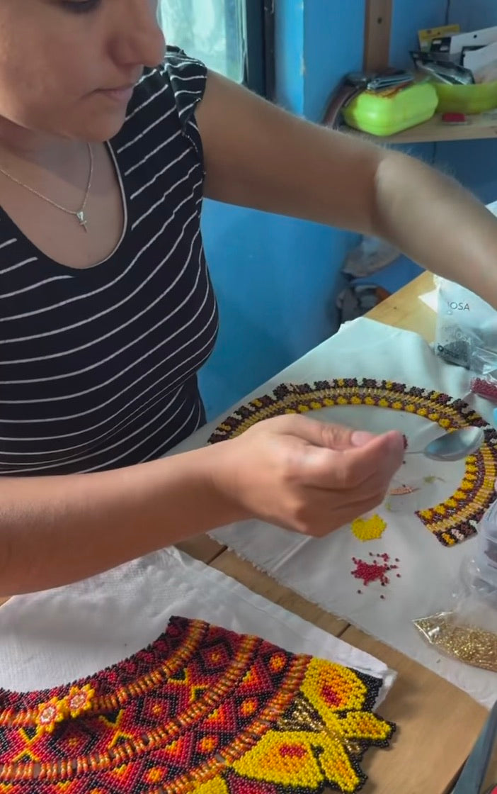 Handmade Beaded Tribal Necklace & Earrings Set "AMELIA" - Limited Edition - ALLE Handbags