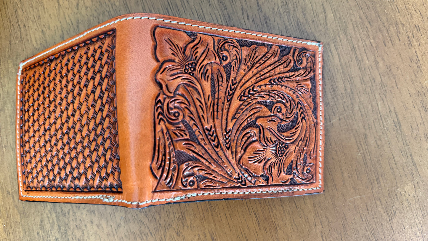 Hand-Tooled Leather Men Wallet by ALLE more Colors - ALLE Handbags