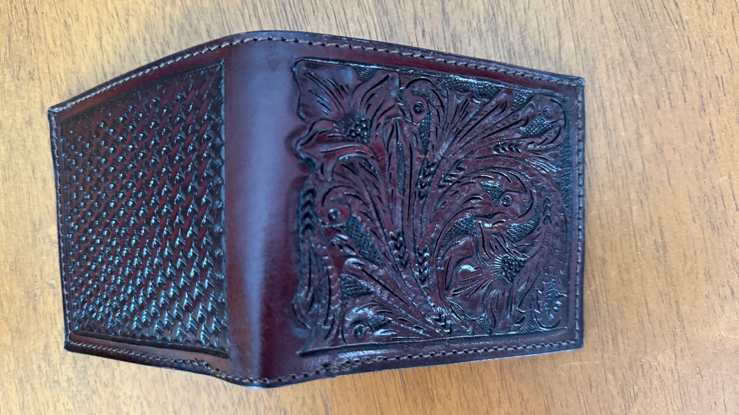 Hand-Tooled Leather Men Wallet by ALLE more Colors - ALLE Handbags