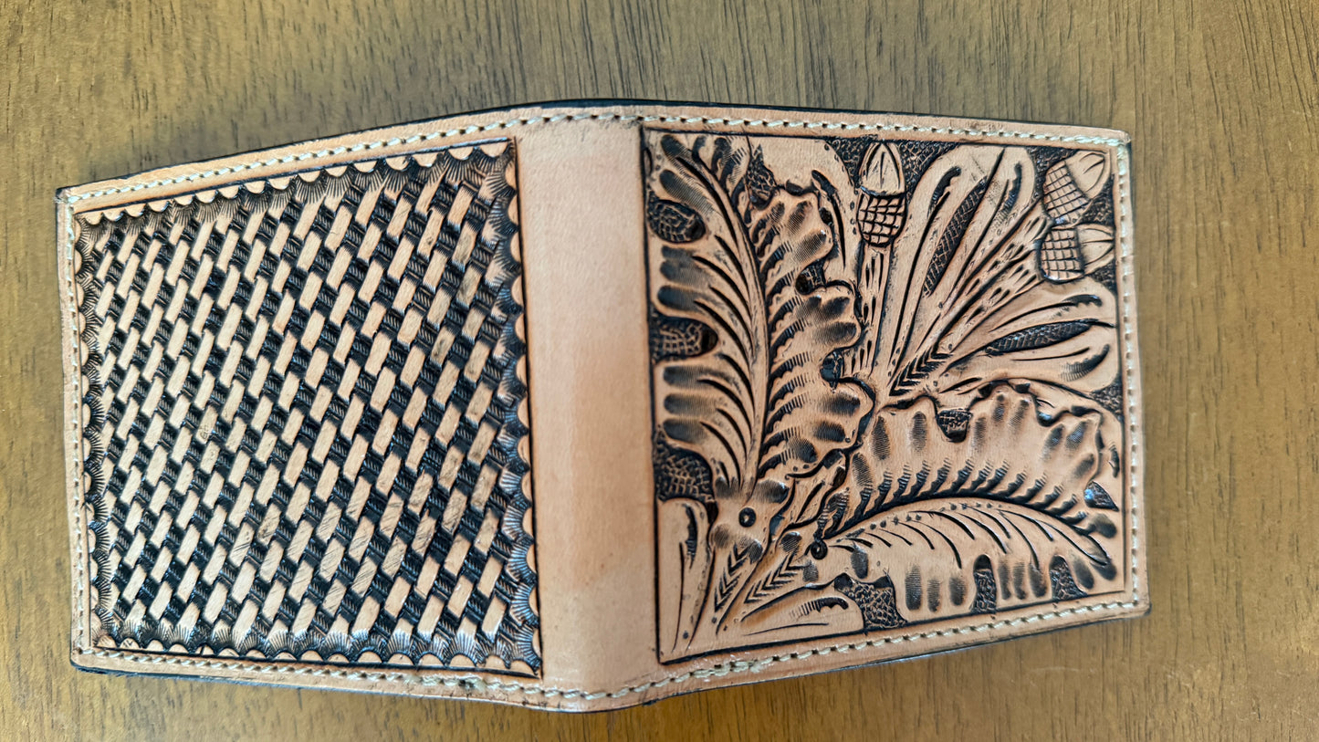 Hand-Tooled Leather Men Wallet by ALLE more Colors - ALLE Handbags