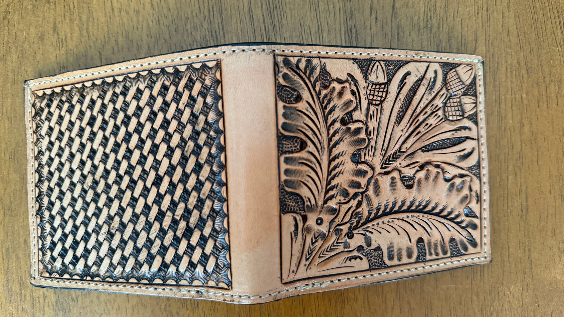 Hand-Tooled Leather Men Wallet by ALLE more Colors - ALLE Handbags