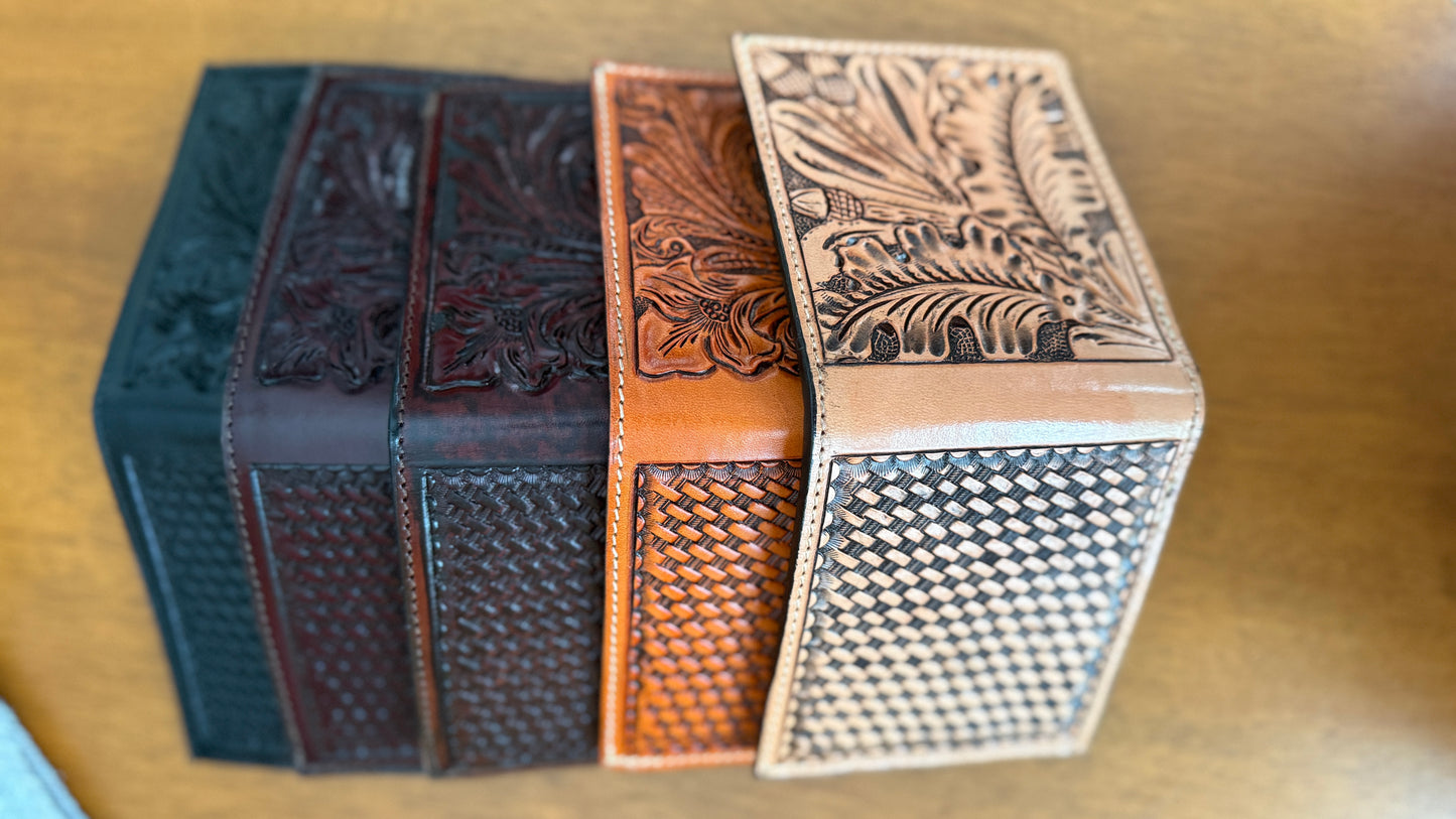 Hand-Tooled Leather Men Wallet by ALLE more Colors - ALLE Handbags