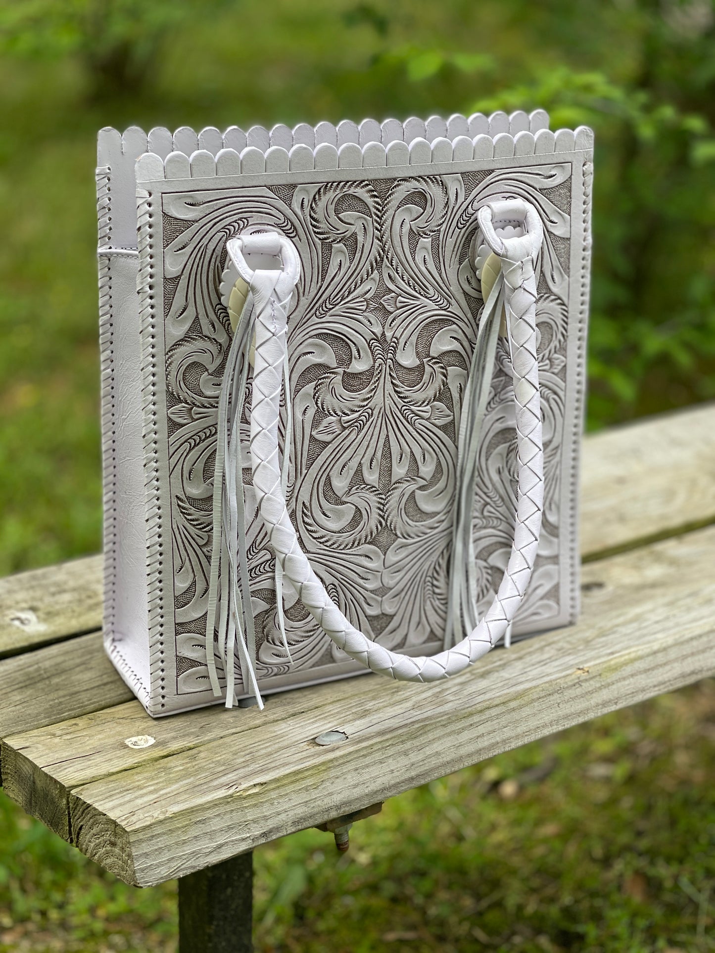 Hand Tooled Leather Tote Bag "CORREAS" by ALLE - ALLE Handbags