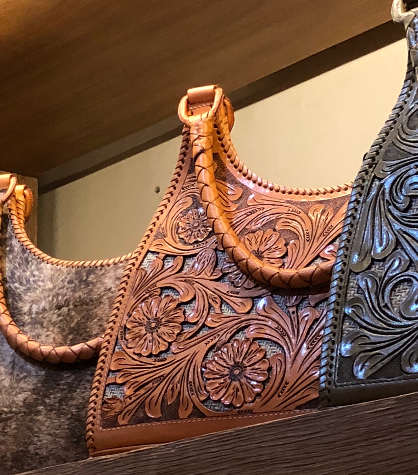 Hand Cut Out Tooling Leather Hobo Bag "LUNA" by ALLE - ALLE Handbags