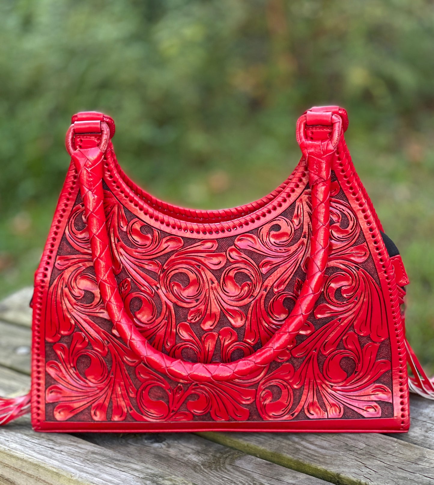 ALLE Hand-Tooled Leather Hobo Bag "LUNA" more Colors