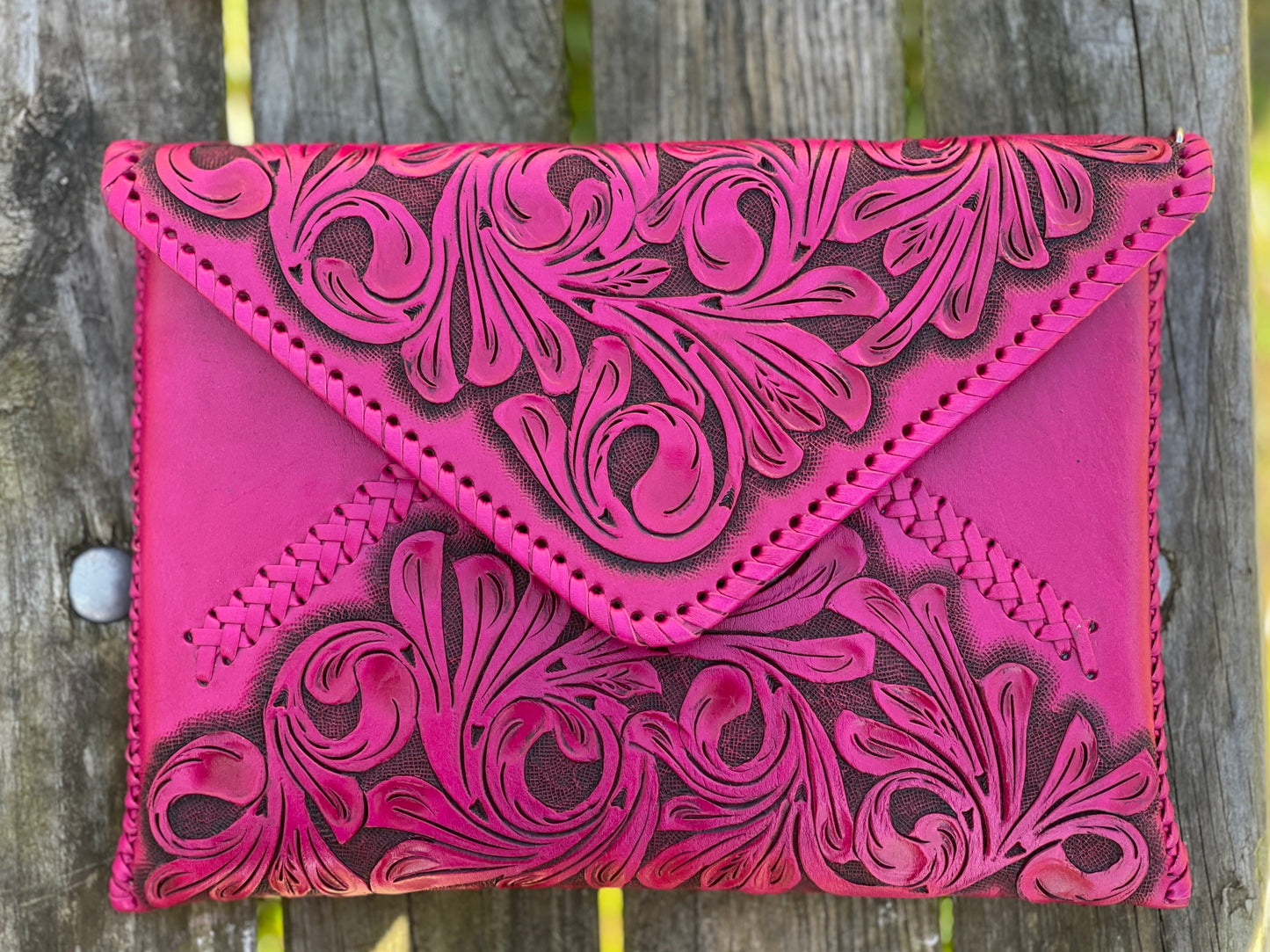 Hand-Tooled Leather Crossbody & Clutch Bag "ITALIA" by ALLE - ALLE Handbags