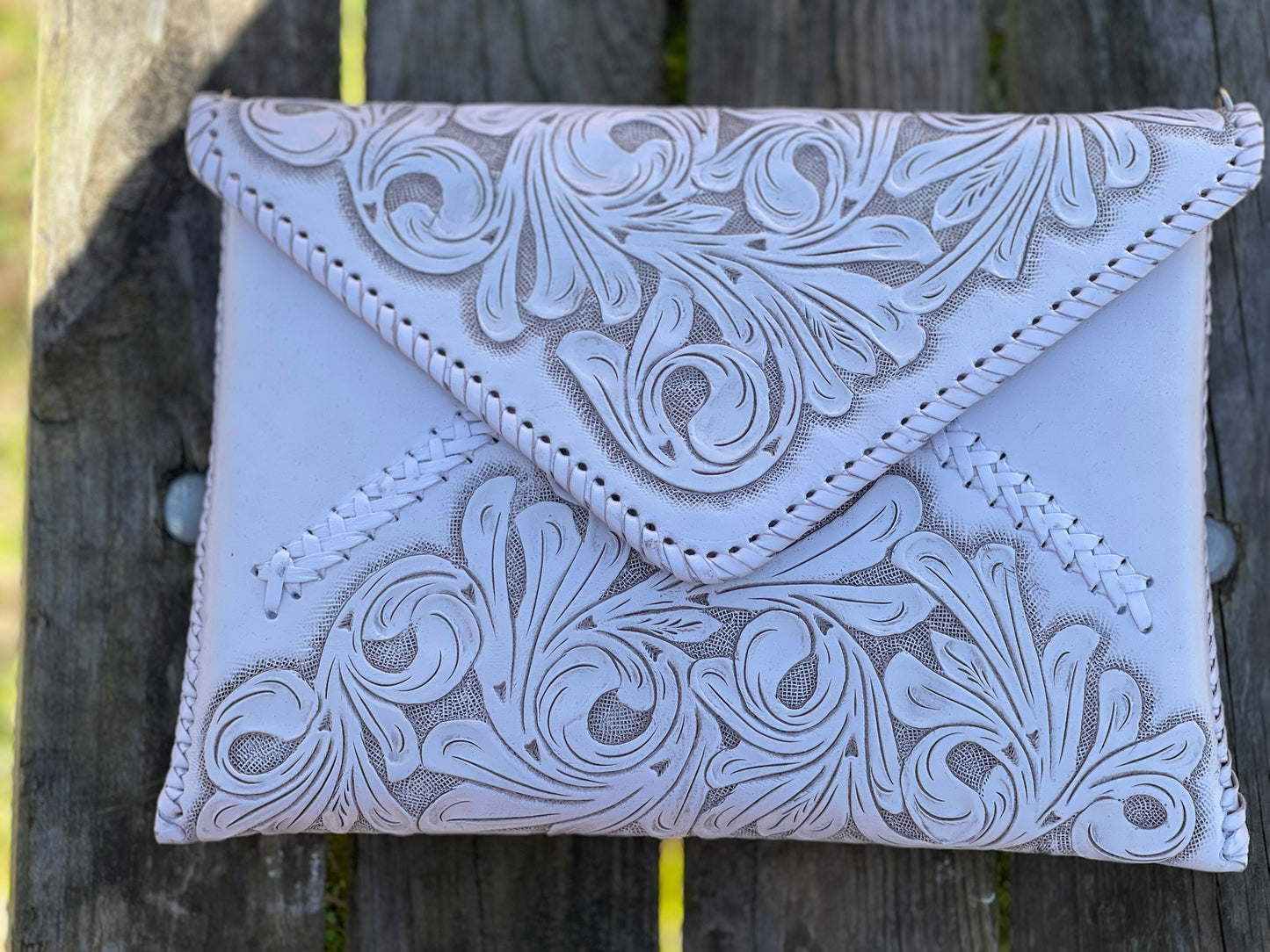 Hand-Tooled Leather Crossbody & Clutch Bag "ITALIA" by ALLE - ALLE Handbags