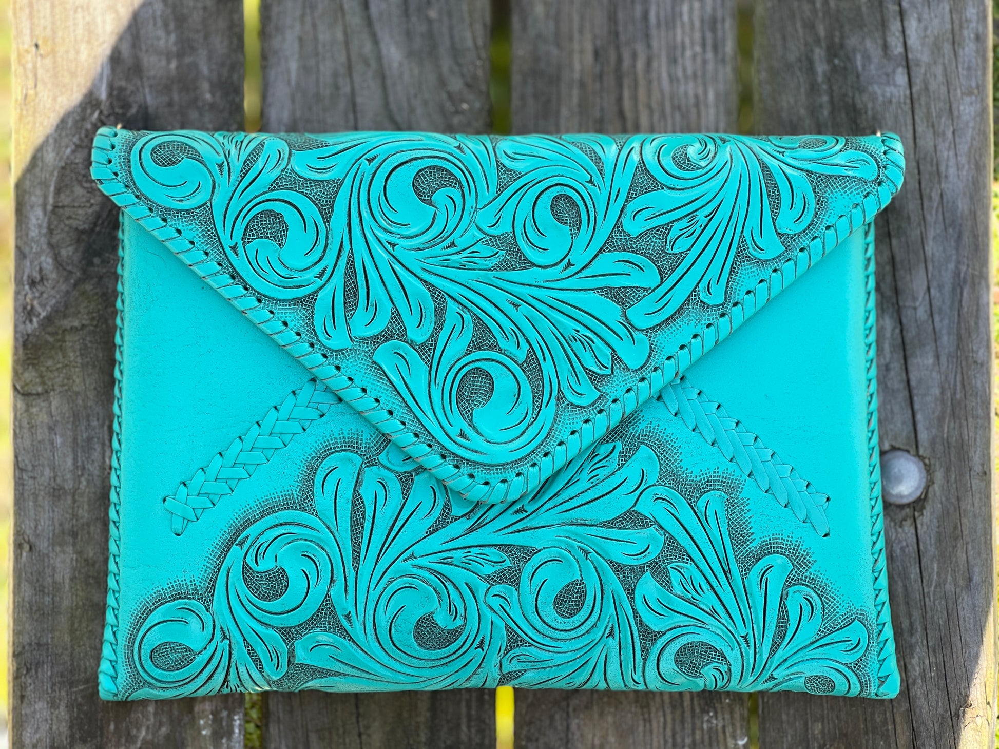 Hand-Tooled Leather Crossbody & Clutch Bag "ITALIA" by ALLE - ALLE Handbags