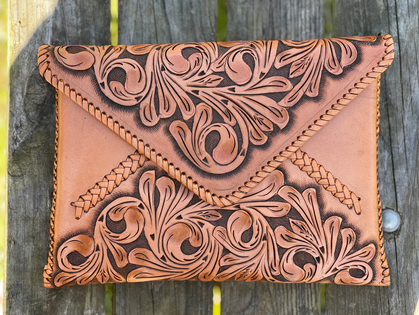 Hand-Tooled Leather Crossbody & Clutch Bag "ITALIA" by ALLE - ALLE Handbags