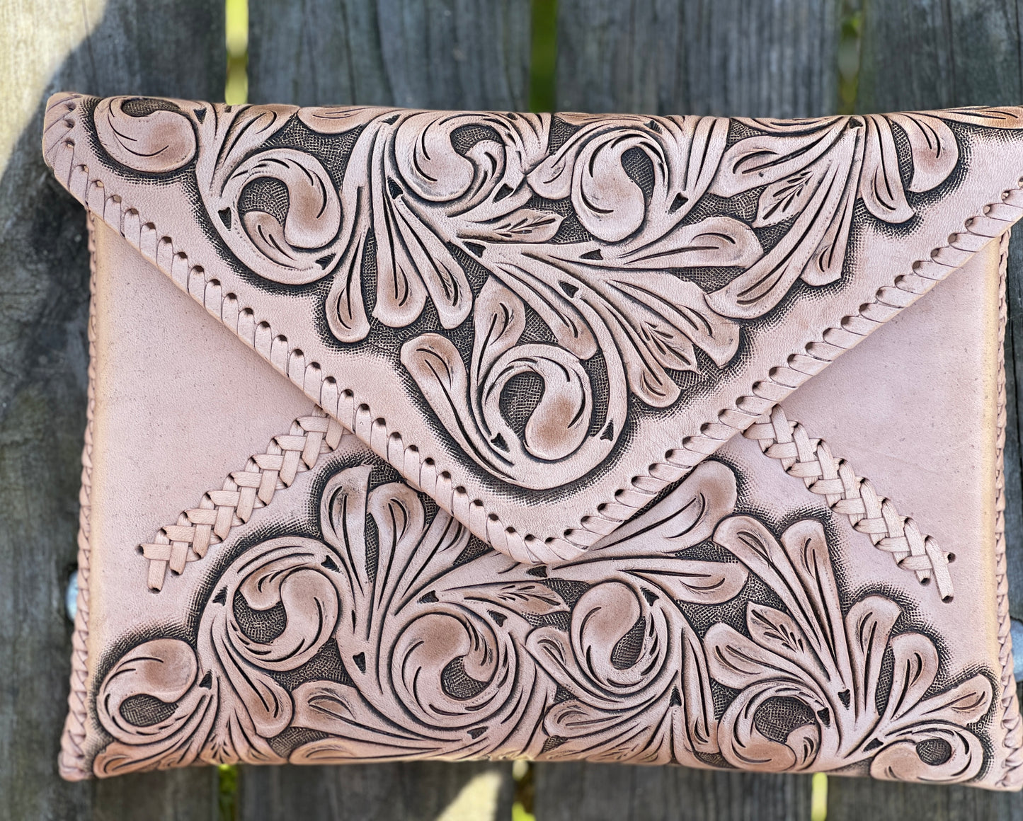 Hand-Tooled Leather Crossbody & Clutch Bag "ITALIA" by ALLE - ALLE Handbags