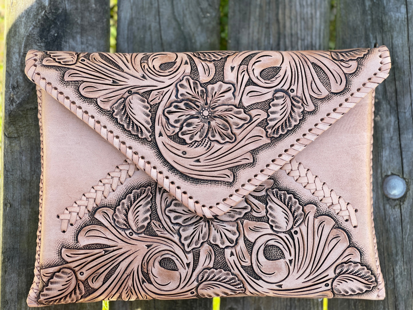 Hand-Tooled Leather Crossbody & Clutch Bag "ITALIA" by ALLE - ALLE Handbags