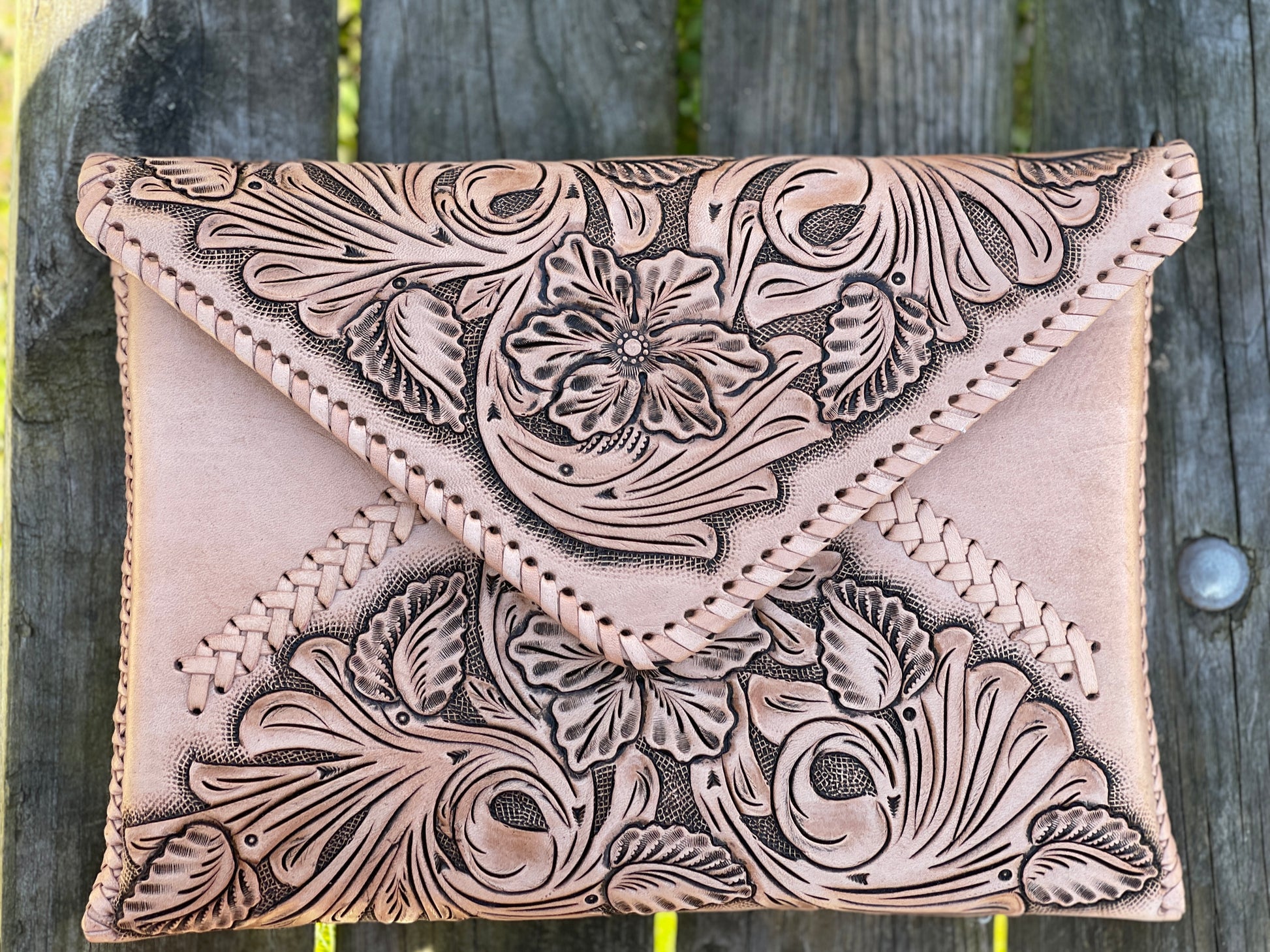 Hand-Tooled Leather Crossbody & Clutch Bag "ITALIA" by ALLE - ALLE Handbags