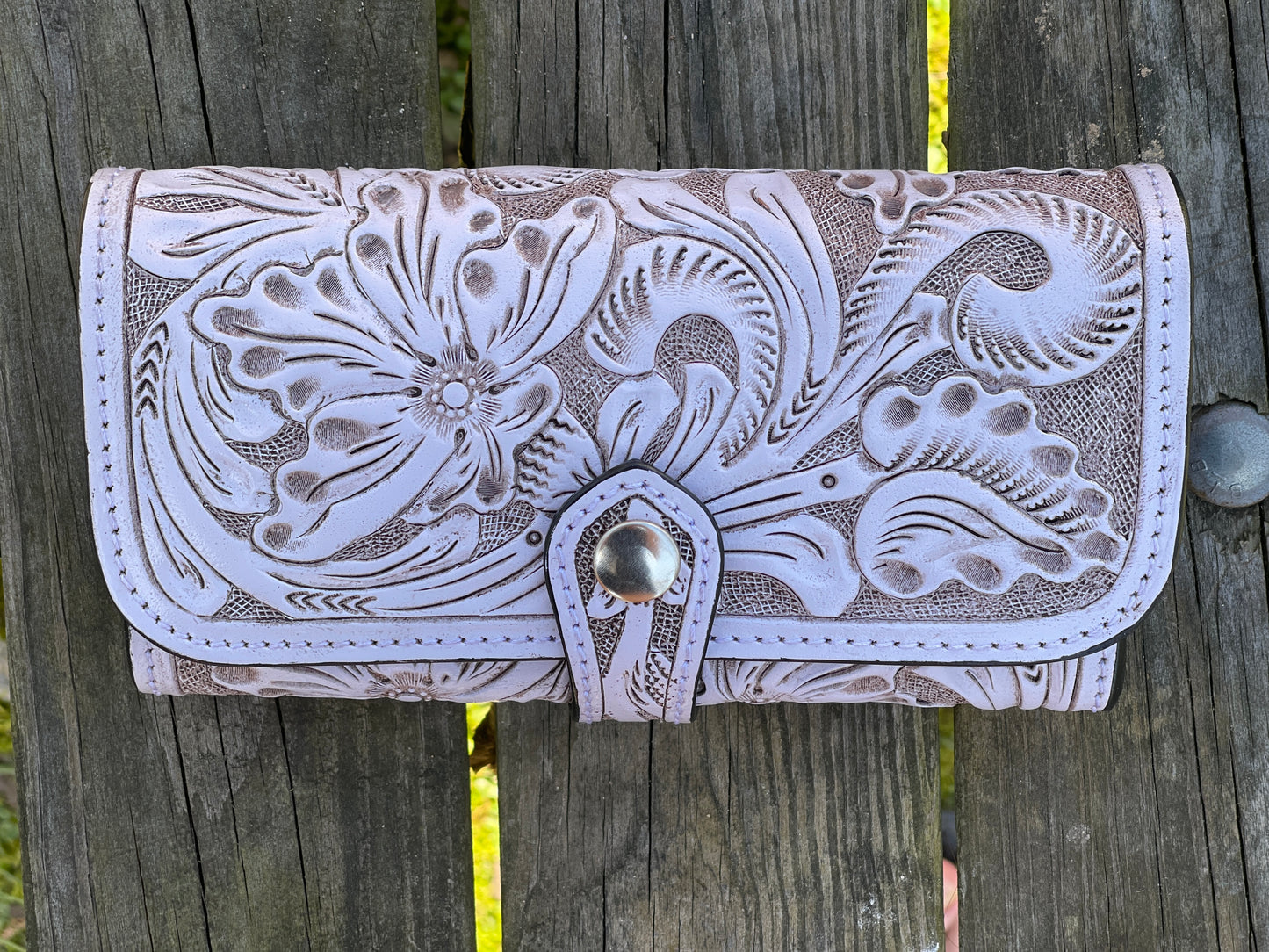 Hand Tooled Leather Wallet, "WALLET BOTON" by ALLE - ALLE Handbags