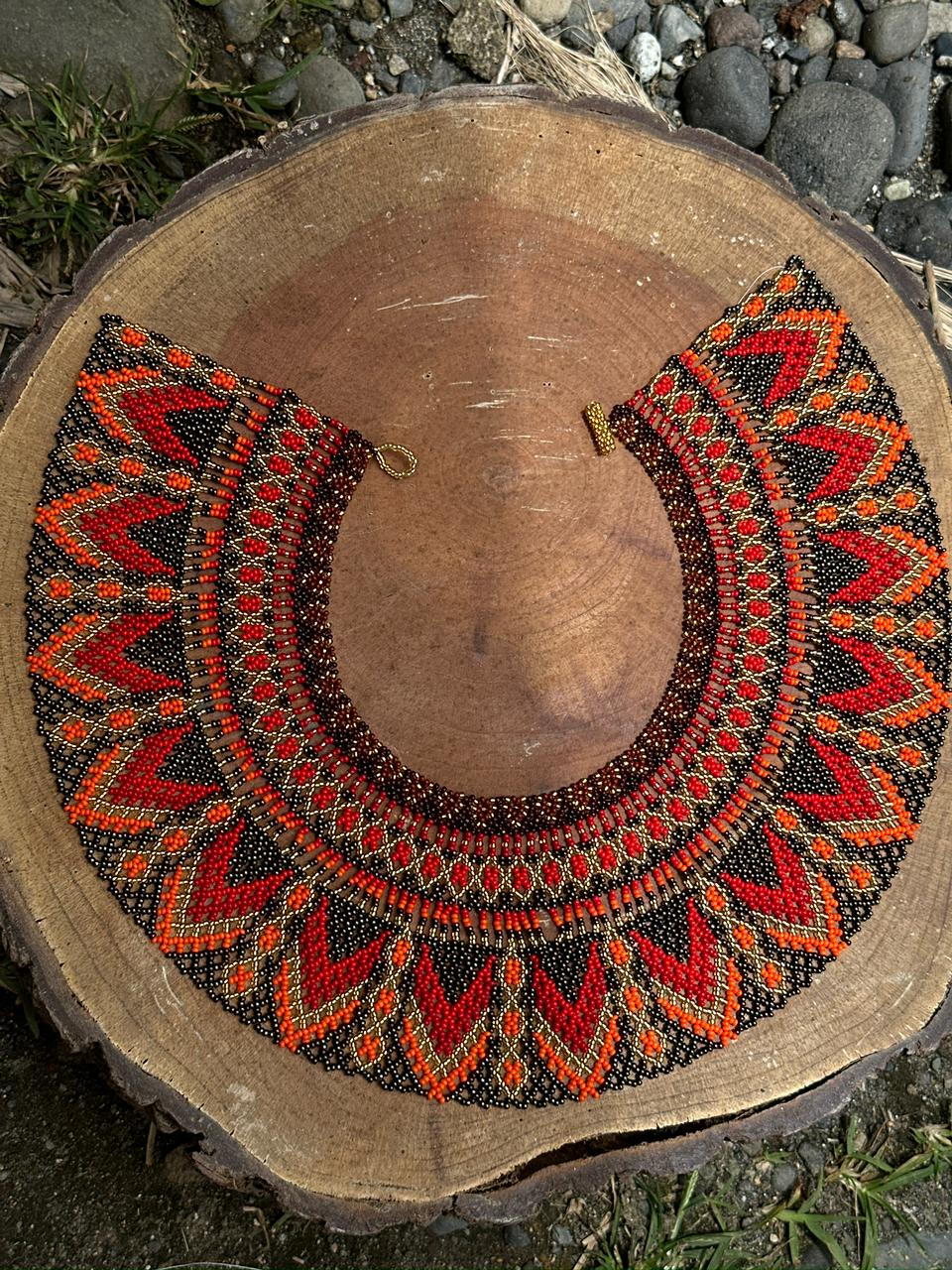 Handmade Beadwork Tribal Necklace & Earrings Set "TRIBU" - Limited Edition