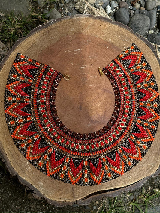 Handmade Beadwork Tribal Necklace & Earrings Set "TRIBU" - Limited Edition