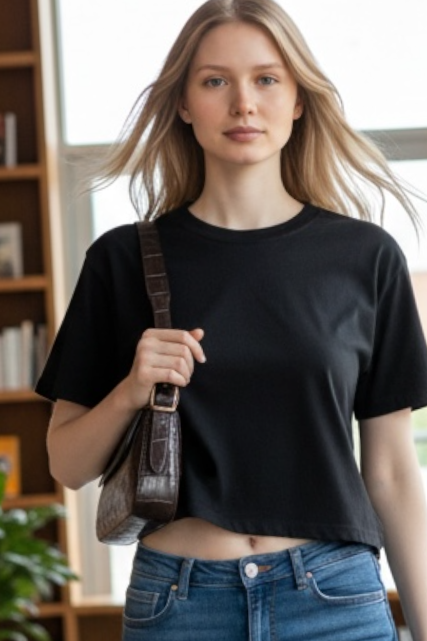 Handmade Mini Shoulder Bag ”VALENCIA" Crocodile-Embossed Finish Leather - ALLE Handbags