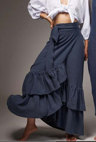 ALLE BOHO "EVA" Swim Cover Up, Beach Maxi Skirt, Organic Clothing - ALLE Handbags
