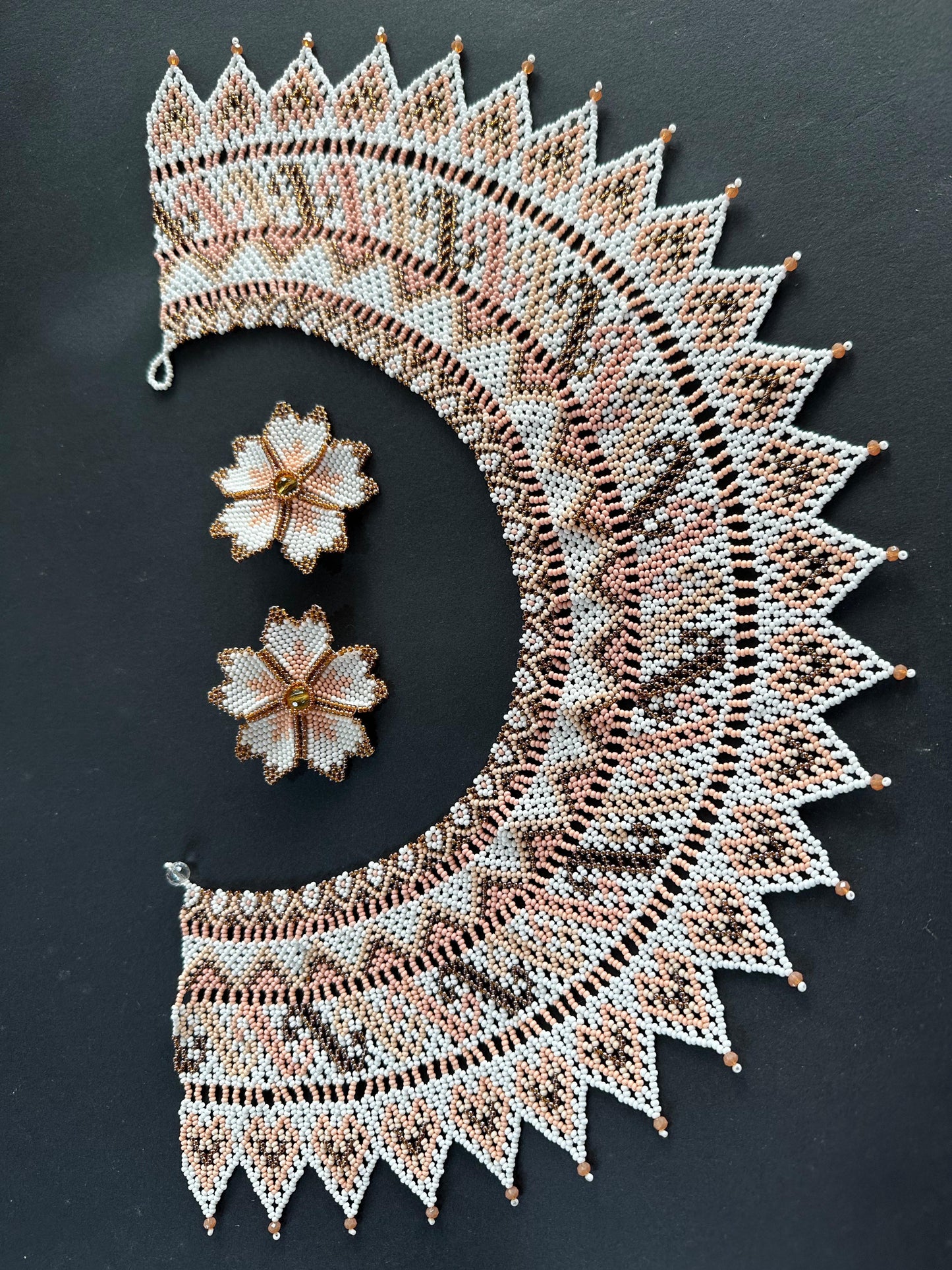 Handmade Beadwork Tribal Necklace & Earrings Set "GRECO" - Limited Edition