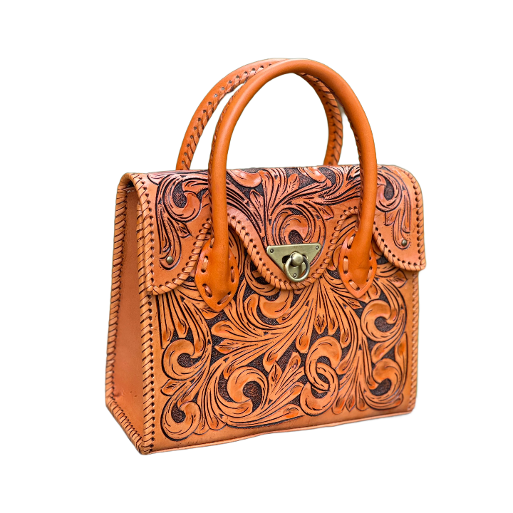 Hand tooled Leather Mini Rommy Travel Bag Best Gifts Online