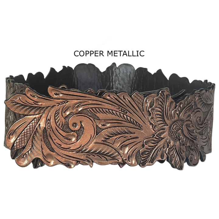 ALLE Artisanal Belt "LAUREN" Hand-tooled leather - ALLE Handbags