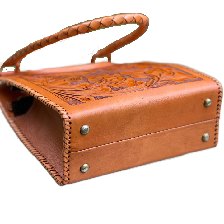 Hand Tooled Leather Hobo Bag "BAALY" by ALLE - ALLE Handbags