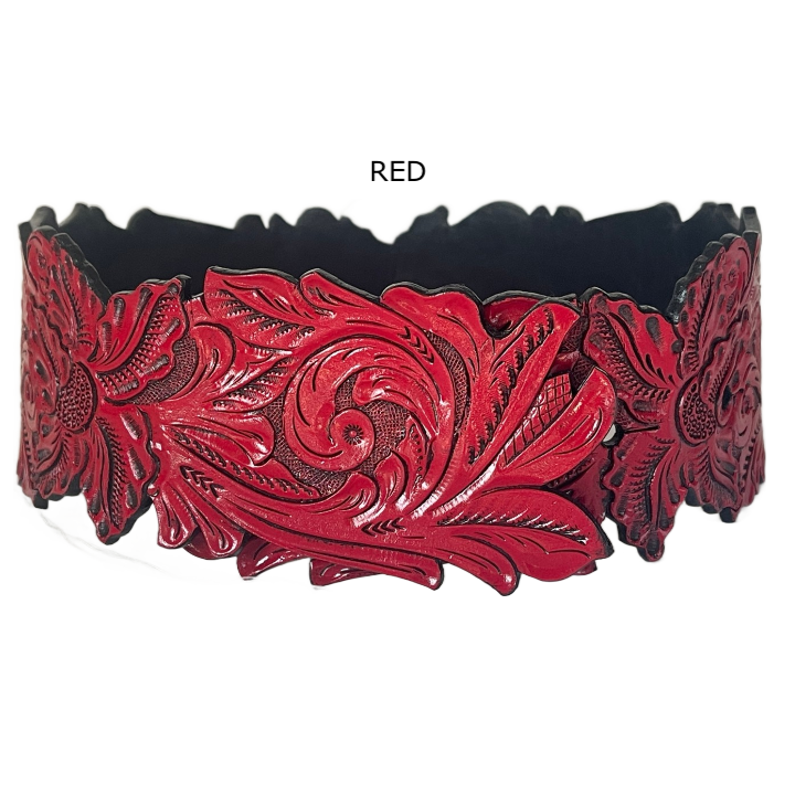 ALLE Artisanal Belt "LAUREN" Hand-tooled leather - ALLE Handbags