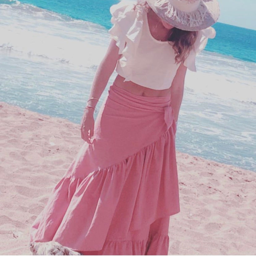 ALLE BOHO "EVA" Swim Cover Up, Beach Maxi Skirt, Organic Clothing - ALLE Handbags
