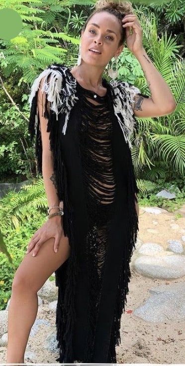 ALLE BOHO "ANNA BARBAS" Swim Cover Up, Sargon Beachwear Maxi Dress - ALLE Handbags