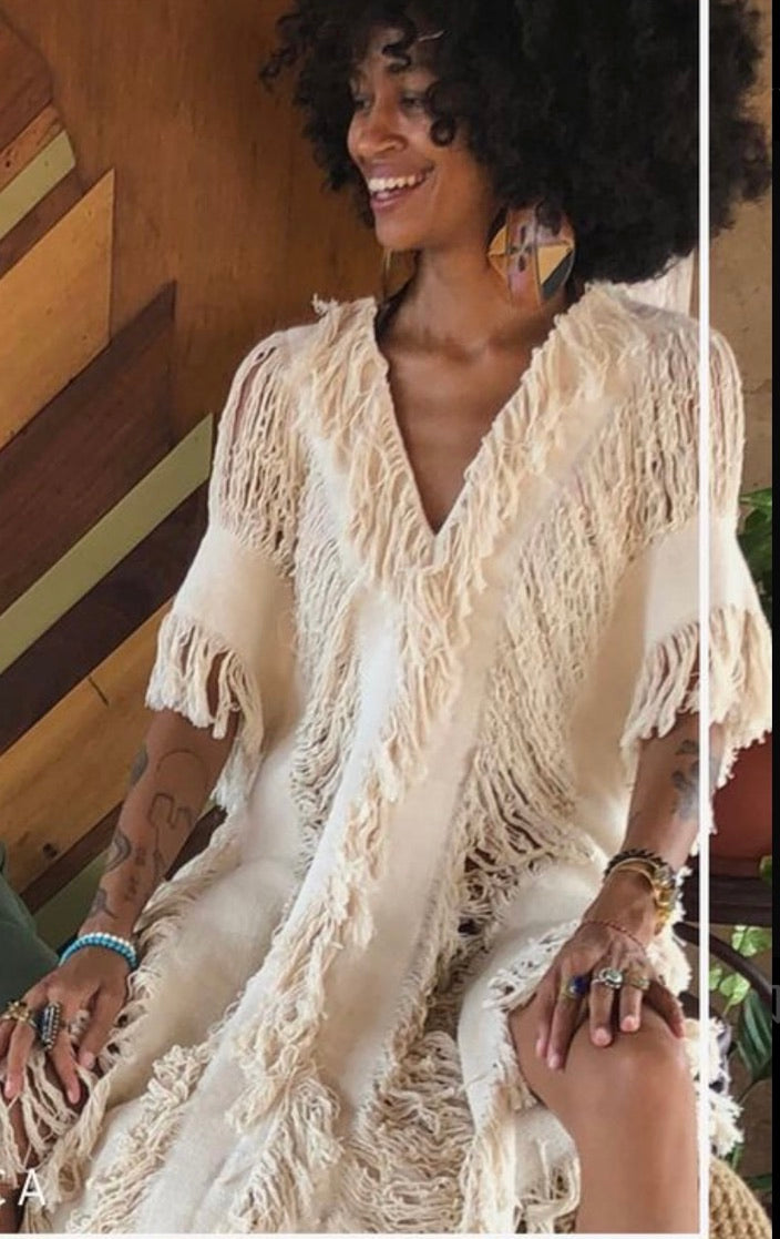 Women's ALLE BOHO "LISA", Handmade Beachwear Swim Cover-Up, Maxi Dress - ALLE Handbags