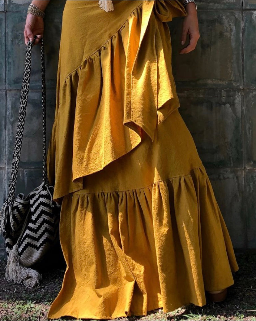 ALLE BOHO "EVA" Swim Cover Up, Beach Maxi Skirt, Organic Clothing - ALLE Handbags