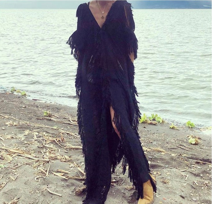 Women's ALLE BOHO "LISA", Handmade Beachwear Swim Cover-Up, Maxi Dress - ALLE Handbags