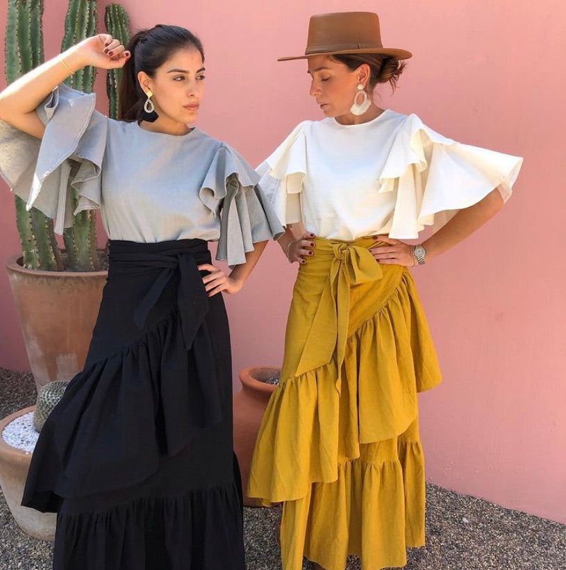 ALLE BOHO "ARIANA" Cotton Blouse, Beachwear Top, Organic Clothing - ALLE Handbags