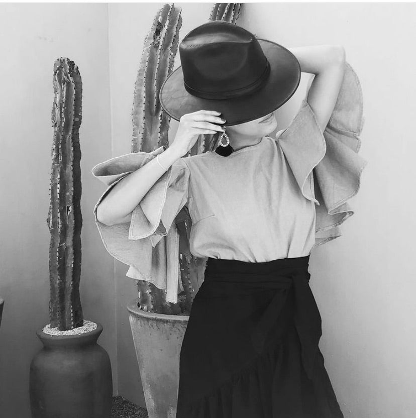 ALLE BOHO "ARIANA" Cotton Blouse, Beachwear Top, Organic Clothing - ALLE Handbags