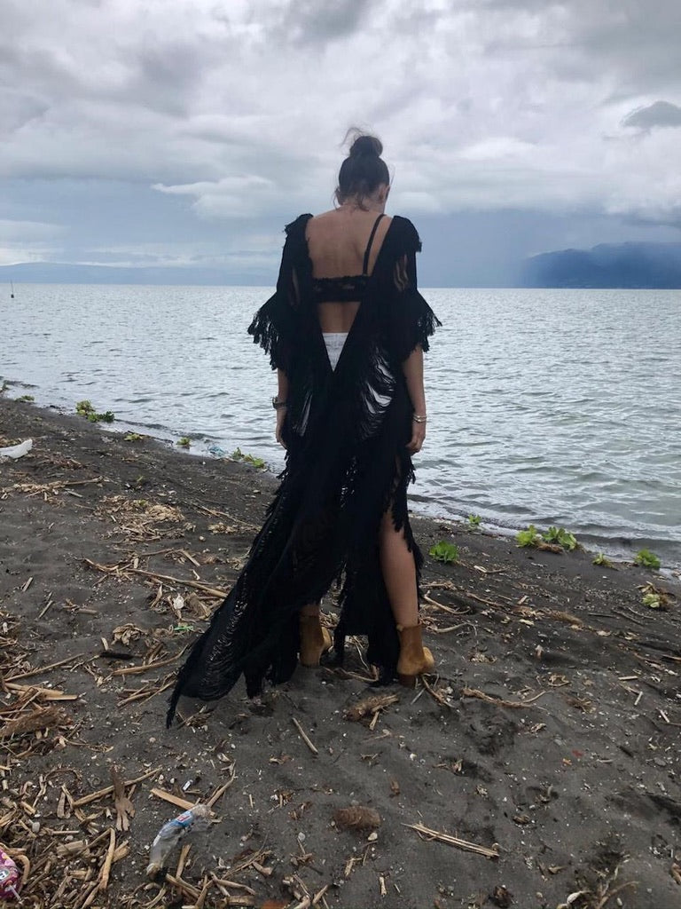 Women's ALLE BOHO "LISA", Handmade Beachwear Swim Cover-Up, Maxi Dress - ALLE Handbags