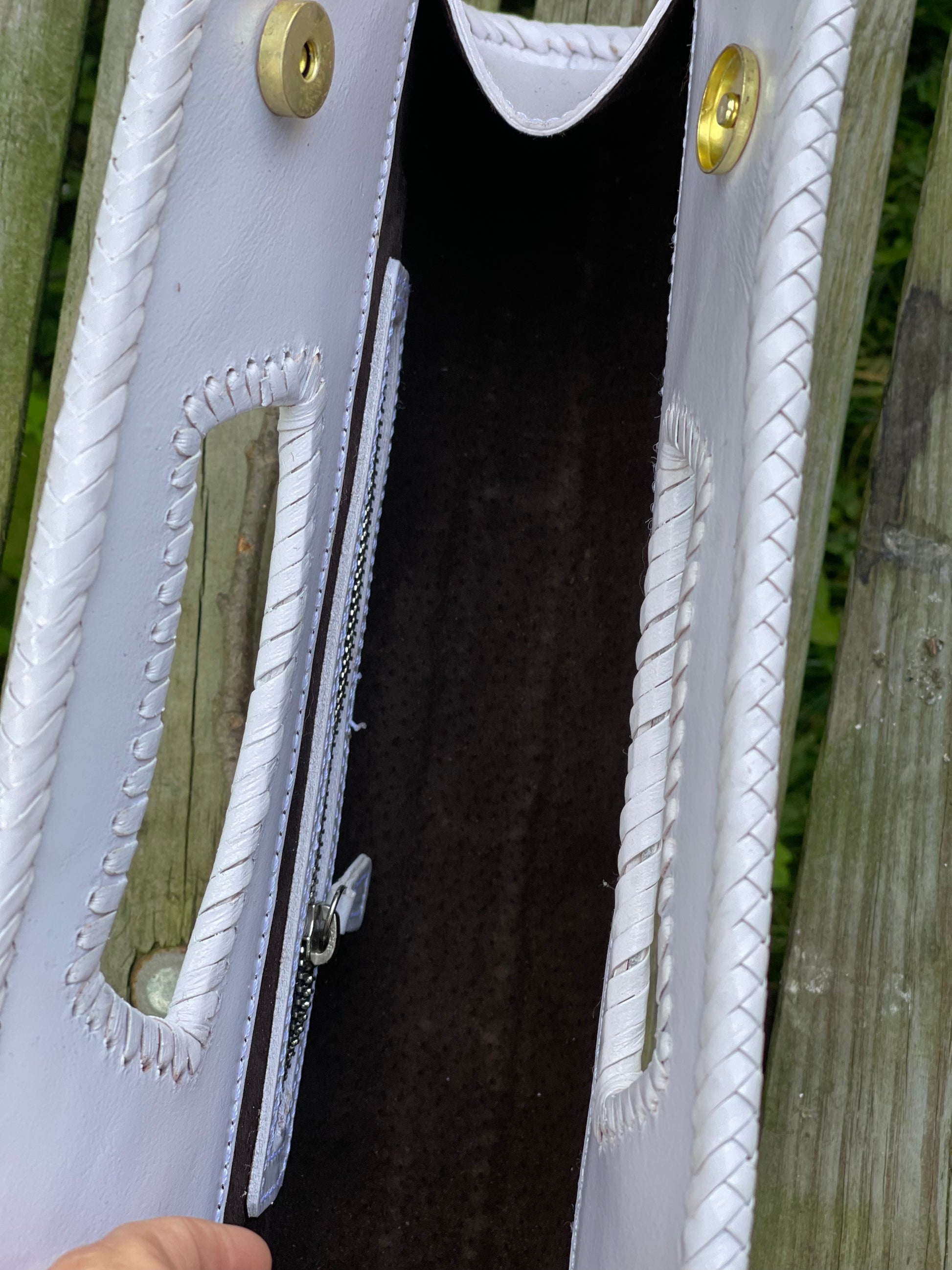 Hand-Tooled Leather Small Clutch, "YENNY" by ALLE - ALLE Handbags