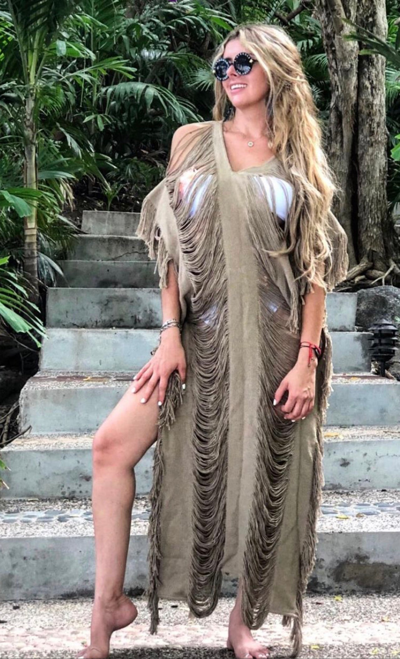 Women's Handmade Maxi Beach Dress "DALIA", Swimsuit Cover Up more Colors - ALLE Handbags