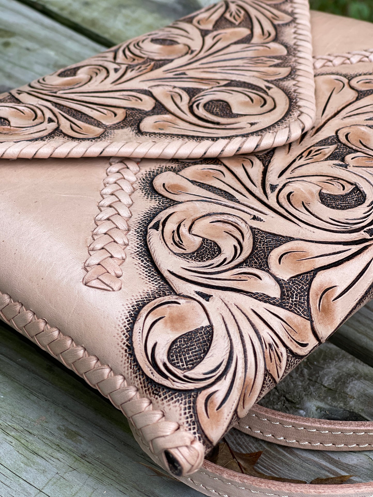 "ITALIA" Hand-Tooled Leather Crossbody & Clutch Bag - ALLE Handbags