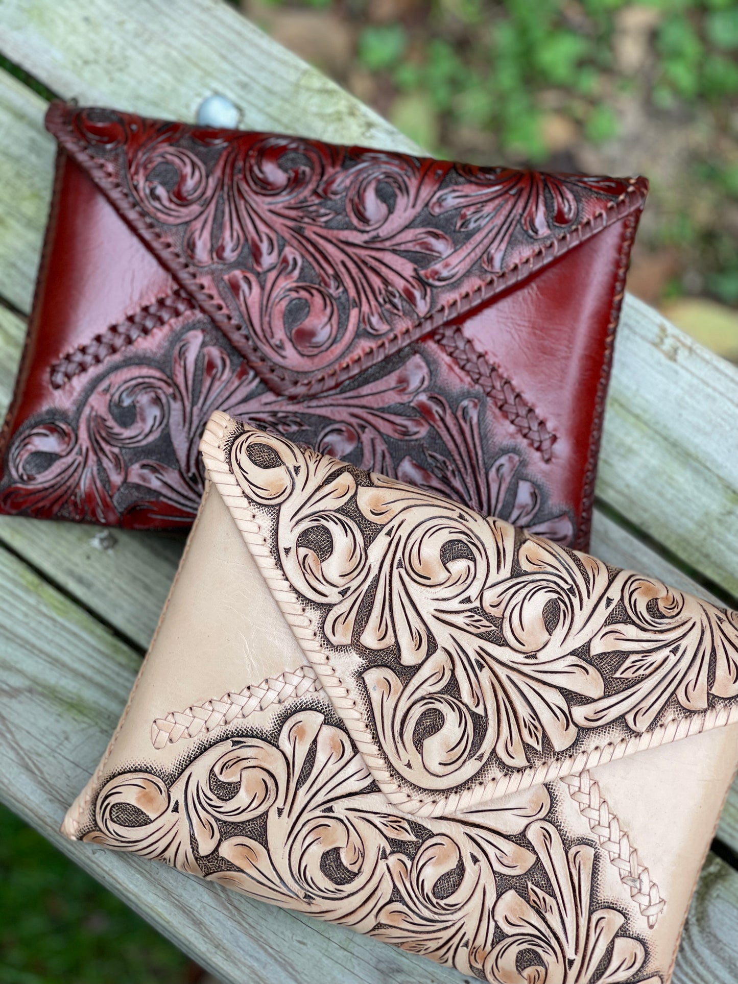 "ITALIA" Hand-Tooled Leather Crossbody & Clutch Bag - ALLE Handbags