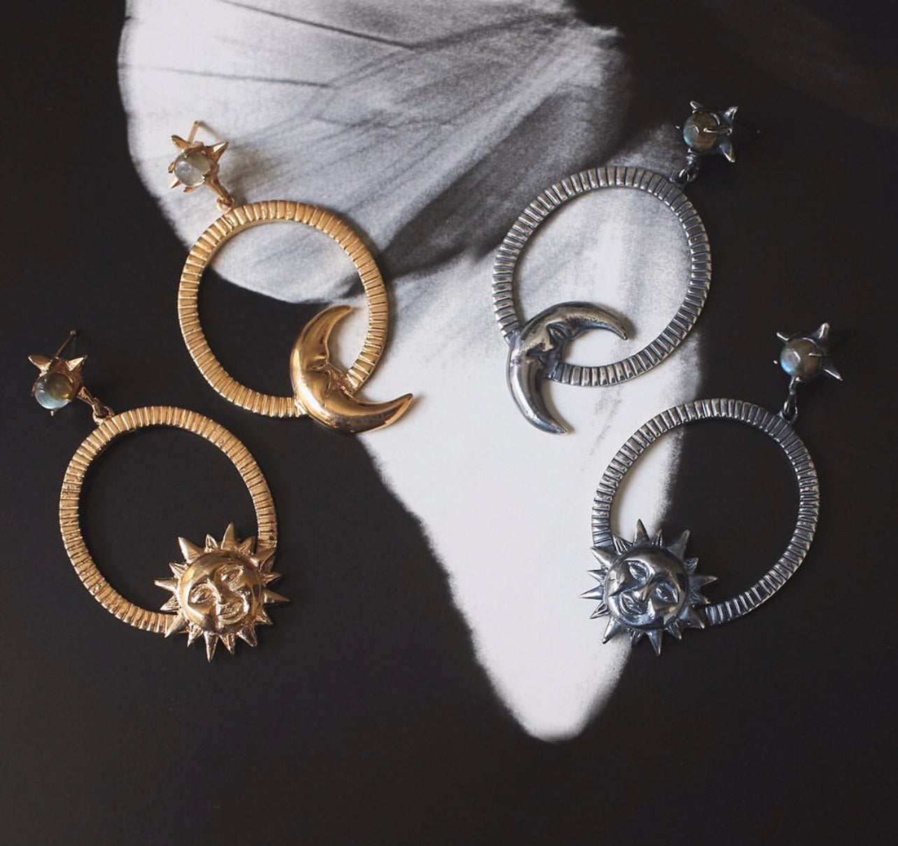 ALLE Sol y Luna Hoops Earrings by Mani Maalai - ALLE Handbags
