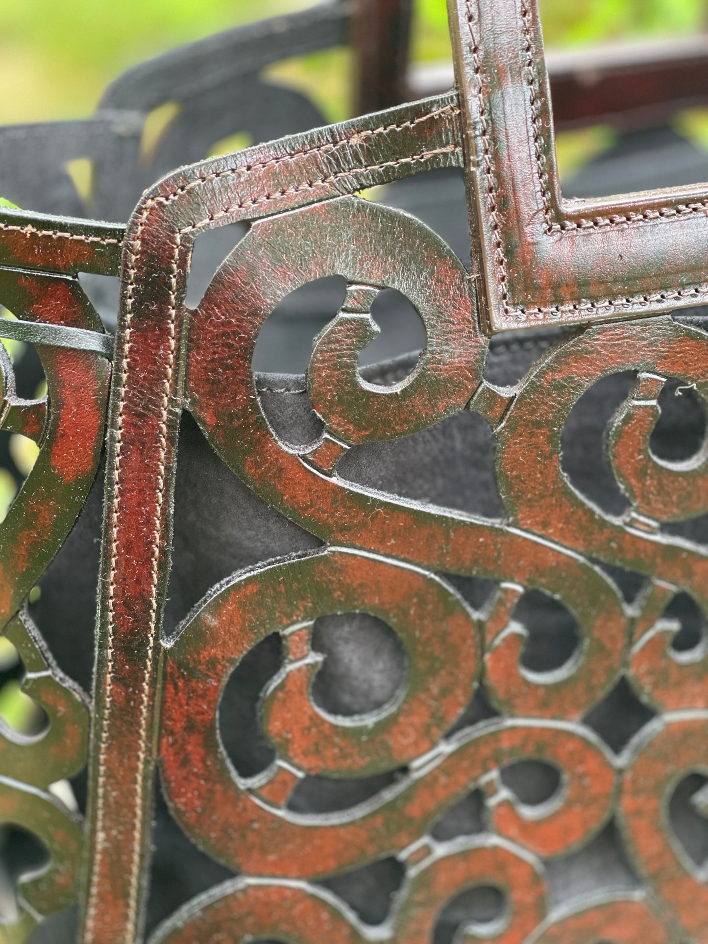 Hand-tooled Leather Large Tote "NOTA" by ALLE Cut-Out Tooling more colors - ALLE Handbags