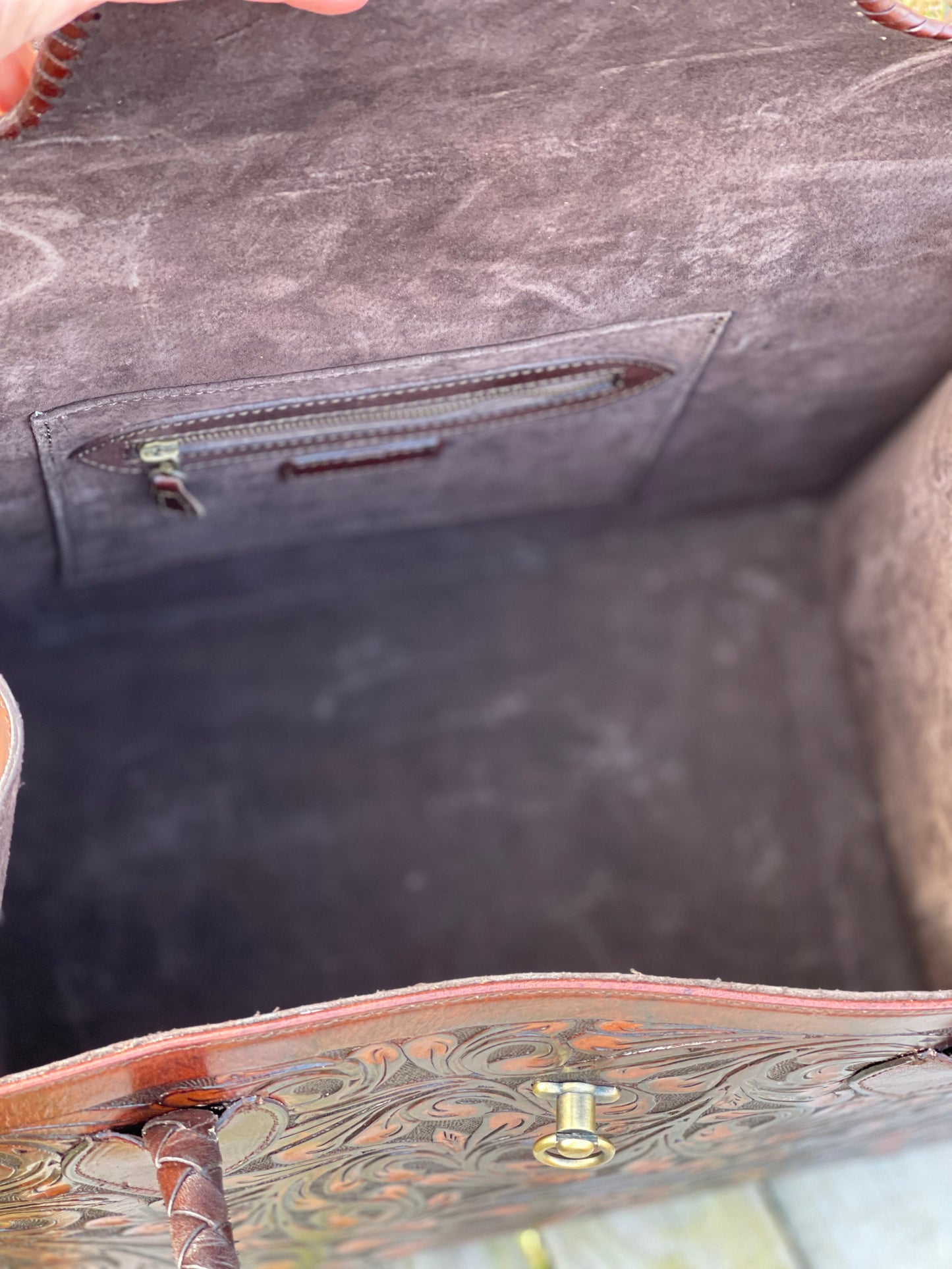 Hand-tooled Leather Small Weekender "ROMMY" by ALLE, Travel or Gym Bag - ALLE Handbags