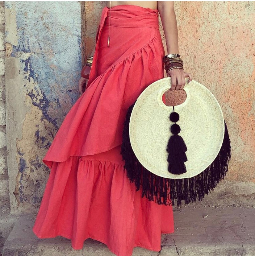 ALLE BOHO "EVA" Swim Cover Up, Beach Maxi Skirt, Organic Clothing - ALLE Handbags