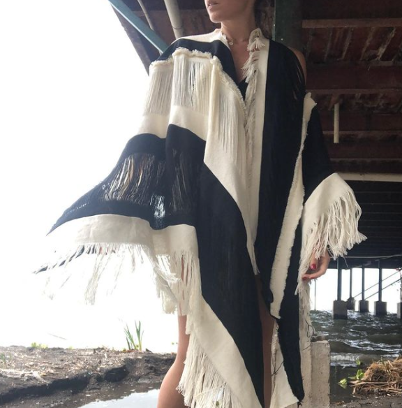 Women's ALLE BOHO "NI" Swim Cover Up, Cape, Beach Poncho, Shawl, Organic Clothing - ALLE Handbags