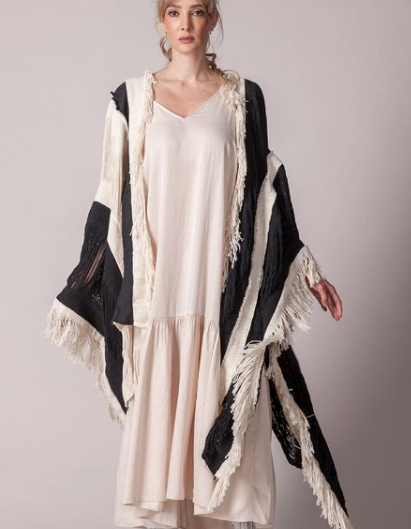 Women's ALLE BOHO "NI" Swim Cover Up, Cape, Beach Poncho, Shawl, Organic Clothing - ALLE Handbags