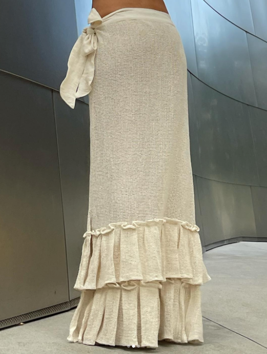 ALLE BOHO "AMANI" Swim Cover Up, Handmade Beach Maxi Skirt Dress - ALLE Handbags