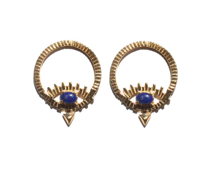 ALLE Evil Eye Lapislazuli Earrings by Mani Maalai - ALLE Handbags