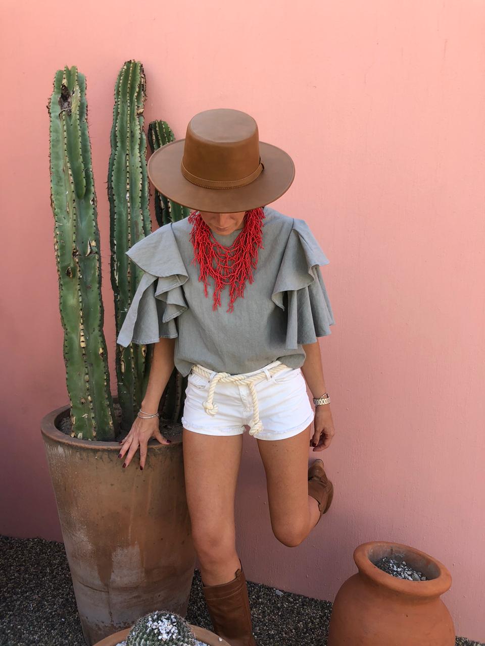 ALLE BOHO "ARIANA" Cotton Blouse, Beachwear Top, Organic Clothing - ALLE Handbags